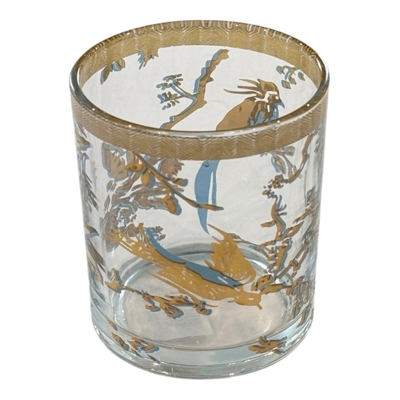 PATINA VIE Chantuse Rocks 18K Gold Filigree French Bird Motif Glass 15oz NEW - Picture 3 of 7
